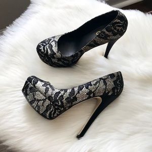 Aldo Laced Covered Platform Heels